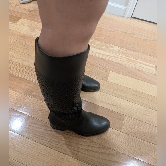 BOTTEGA VENETA PIXELMOD LEATHER WEAVE RIDING BOOTS - Picture 15 of 16